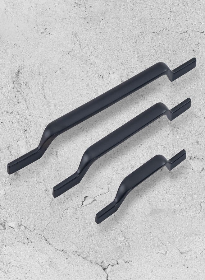Atom 5.6 inches Zinc Cabinet Pull Handle | Black Matt Finish | Office Wardrobe Furniture Kitchen Drawer Push Bar, 207, Pack of 2 - Image 4