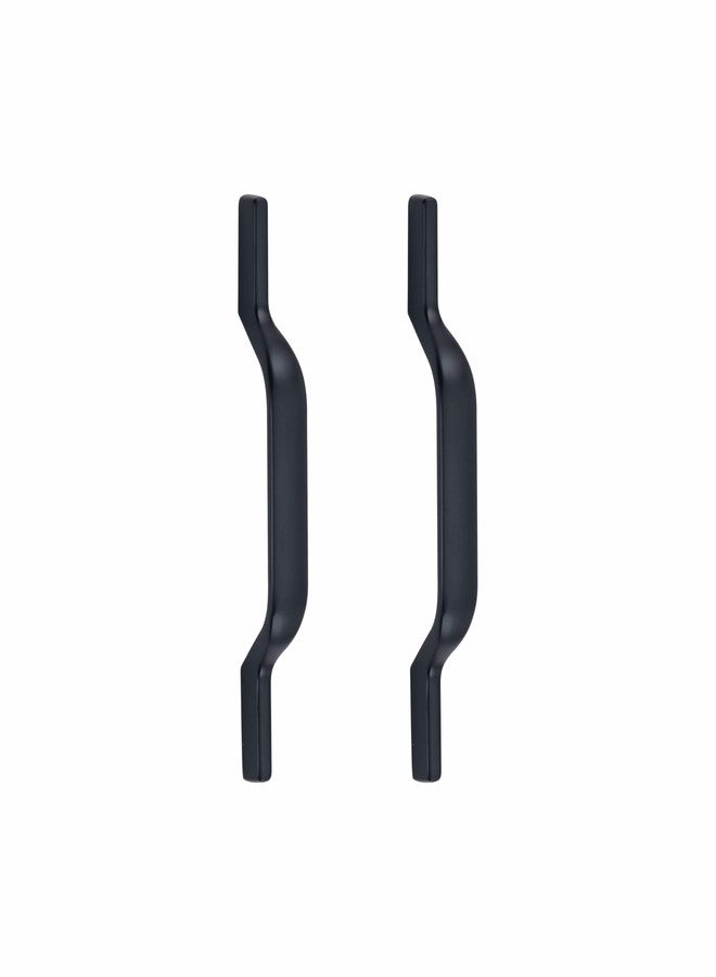 Atom 5.6 inches Zinc Cabinet Pull Handle | Black Matt Finish | Office Wardrobe Furniture Kitchen Drawer Push Bar, 207, Pack of 2 - Image 1