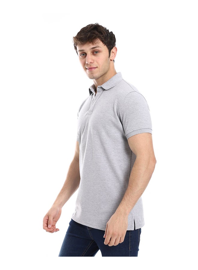 Andora Regular Fit Pique Polo T-Shirt_ Light Gray - Image 3