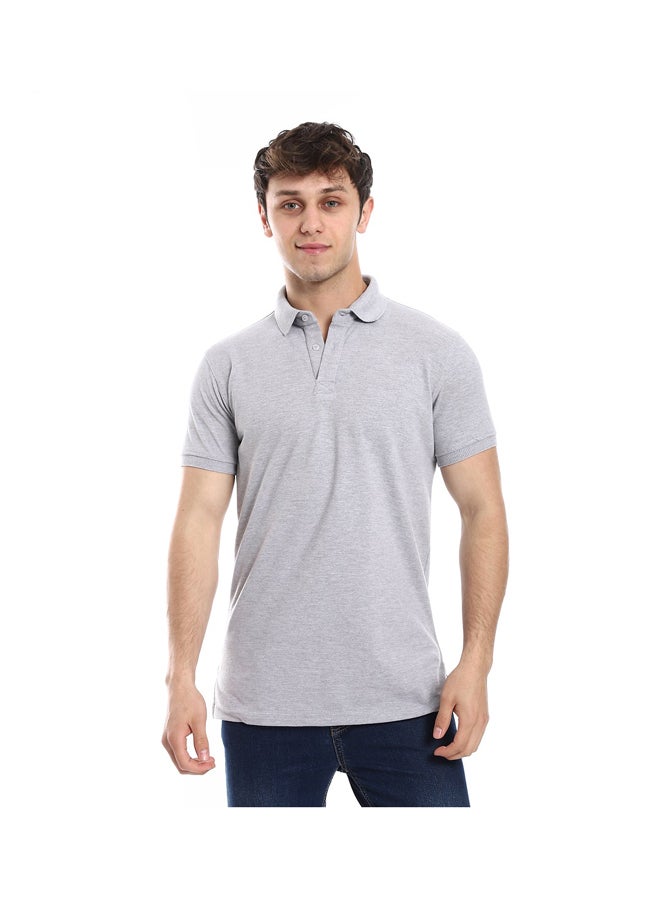 Andora Regular Fit Pique Polo T-Shirt_ Light Gray - Image 2