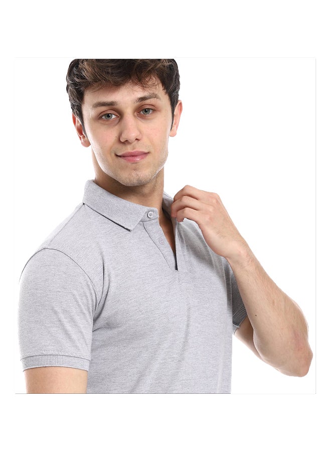 Andora Regular Fit Pique Polo T-Shirt_ Light Gray - Image 5