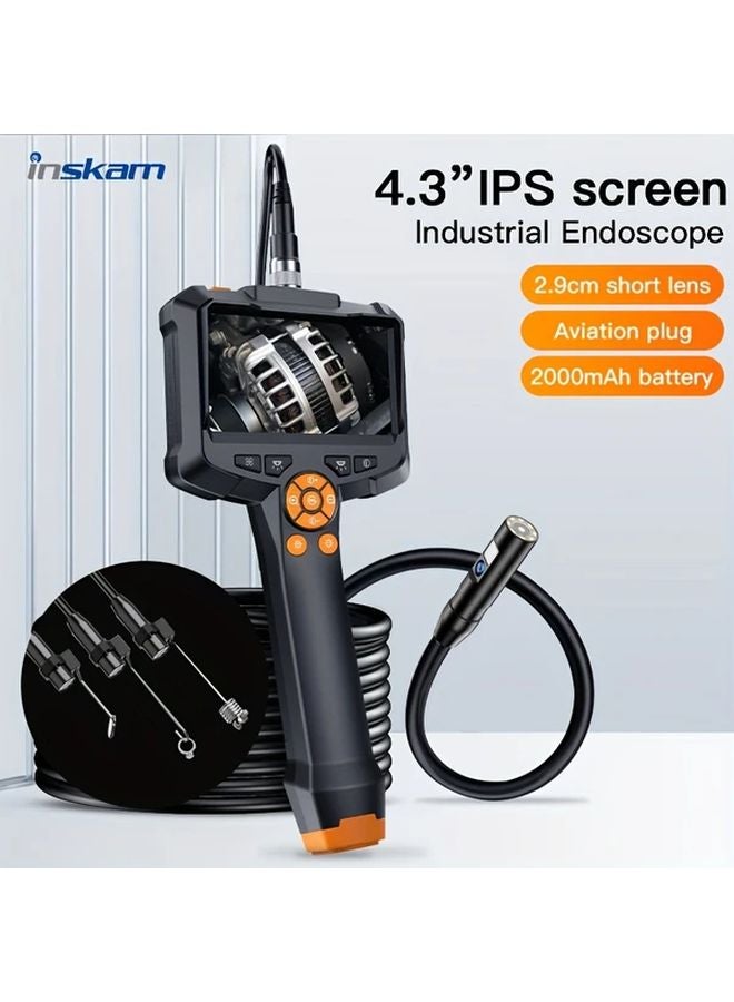 InsKam 8mm Single Lens Hardwired Borescope 4.3 Inch IPS Display IP67 For Automotive Pipe Inspection - Image 2
