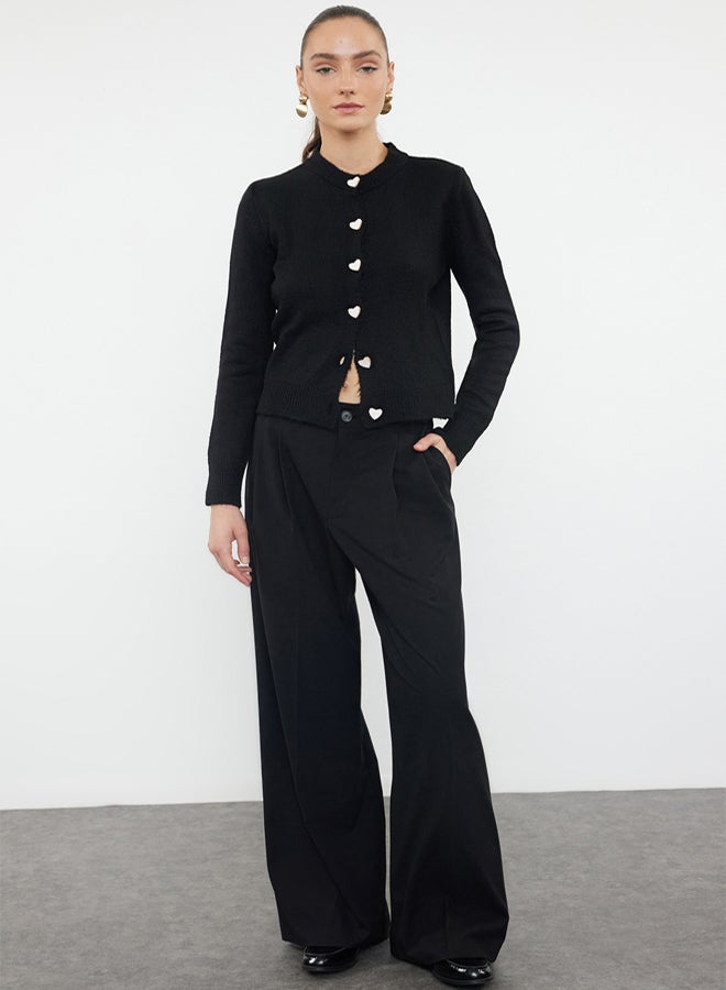 trendyol Jewel Buttoned Soft Knitwear Cardigan - Black - Image 1