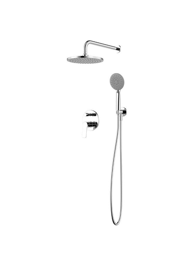 DANUBE HOME Milano Plus Brown 2 Way Concealed Bath Mixer Overhead Shower & Hand Shower - Chrome Wall-Mounted Rainfall & Handheld Shower Brass Shower Faucet Bathroom Concealed Shower System - (40X22.9) Cm  - Image 1