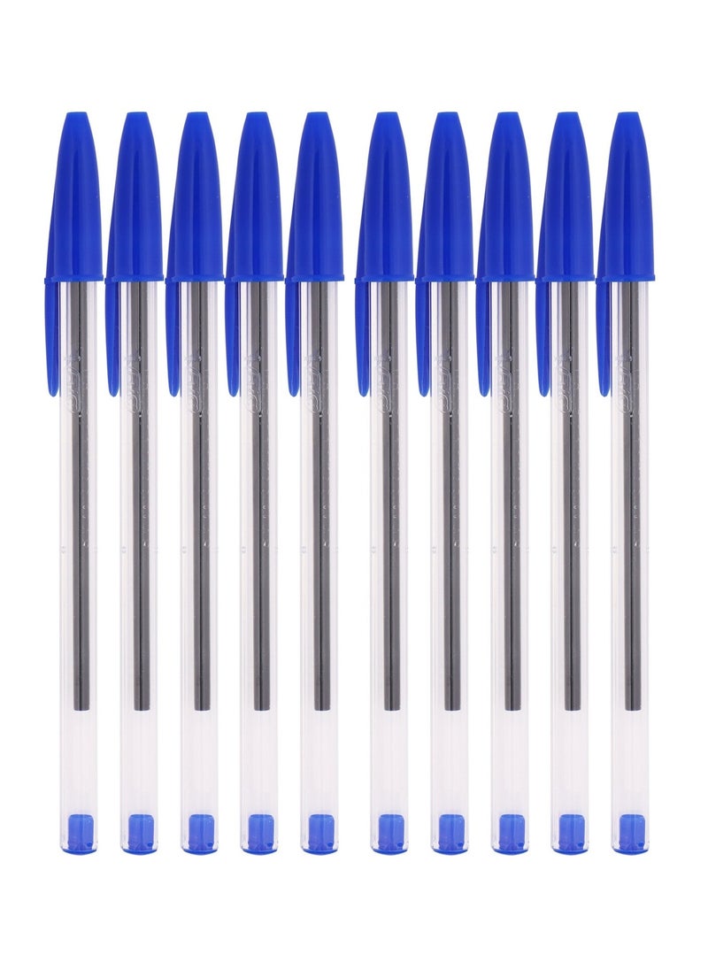 Bic 10-Piece Cristal Medium 1.0mm Tip Ballpoint Pen Blue Ink  - Image 1