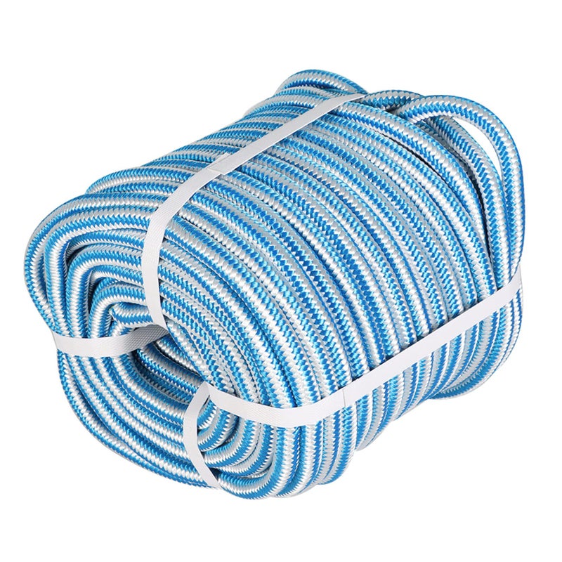 TINVHY 12Inch x 150FT Arborist Tree Rope 16 Strand Braided Polyester Rope High Strength Tree Rigging Rope for Halyard Sailboat Weathered Line Tree Work Swings Rope White  Blue