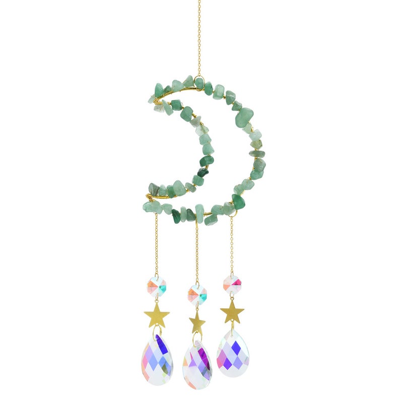 Crystal Pendant Natural Crystal Gravel Moon Garden Decoration Sun Catcher Wind Chime - Image 1