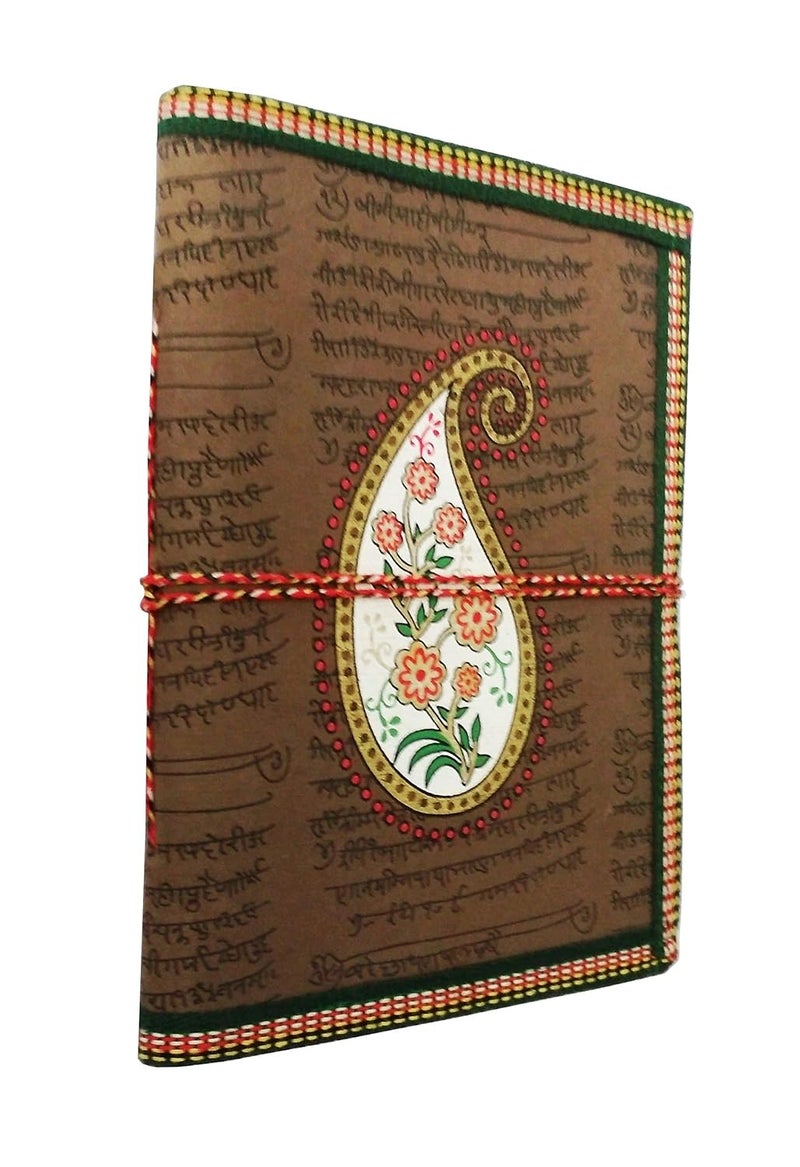 Purpledip Handmade Paper Journal 'Persian Paisley': Vintage Diary Notebook With Thread Closure (11488) - Image 4