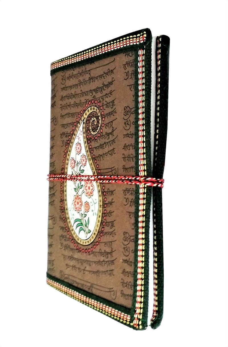 Purpledip Handmade Paper Journal 'Persian Paisley': Vintage Diary Notebook With Thread Closure (11488) - Image 3