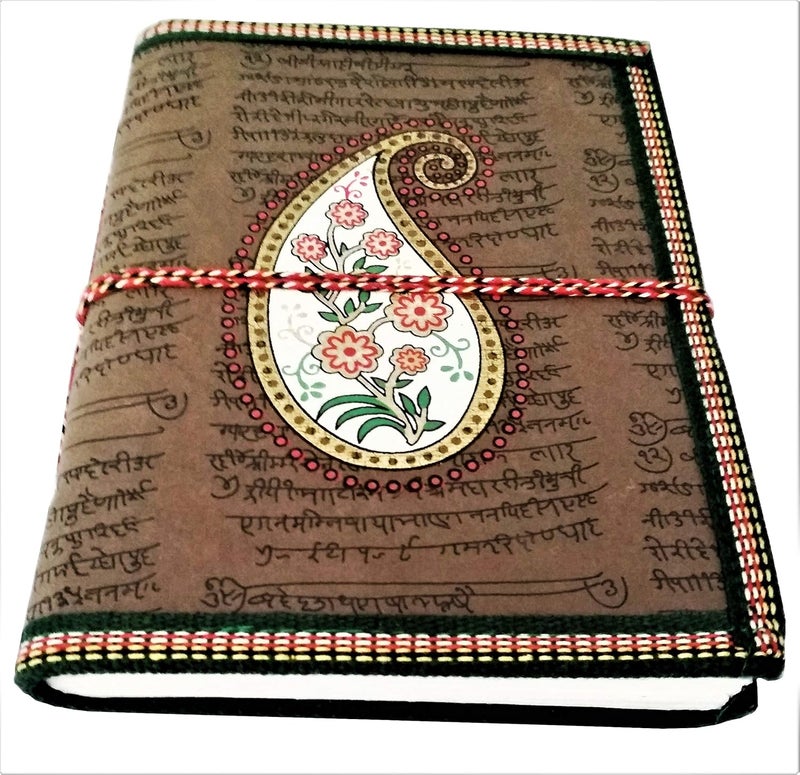 Purpledip Handmade Paper Journal 'Persian Paisley': Vintage Diary Notebook With Thread Closure (11488) - Image 2