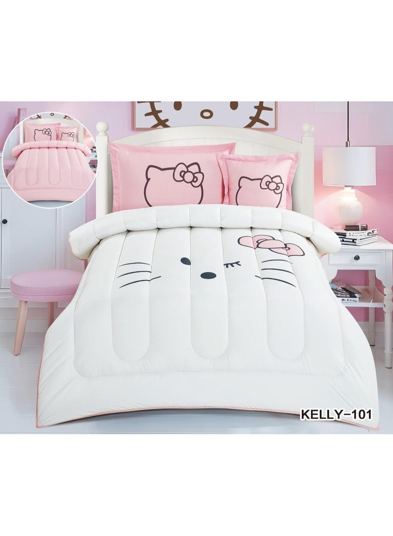 Gernetic Single and a half bed sheet with filling, 4-piece reversible cartoon printed comforter set, for your child's comfort - Image 1