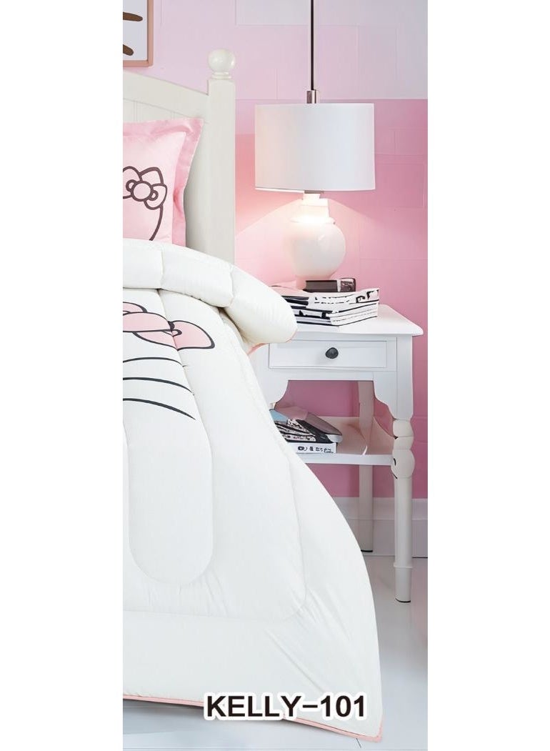 Gernetic Single and a half bed sheet with filling, 4-piece reversible cartoon printed comforter set, for your child's comfort - Image 4