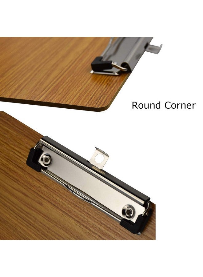 enyuwlcm Wooden Clipboard Durable Mdf Clipboard A4 Letter Size For Office Low Profile Clip 2 Packs Brown - Image 4