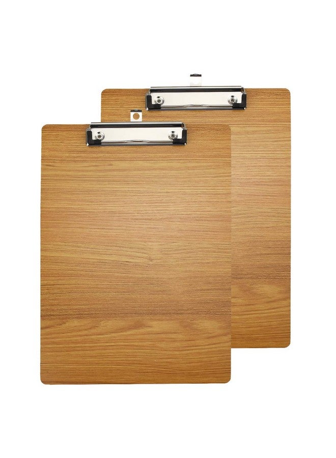 enyuwlcm Wooden Clipboard Durable Mdf Clipboard A4 Letter Size For Office Low Profile Clip 2 Packs Brown - Image 1