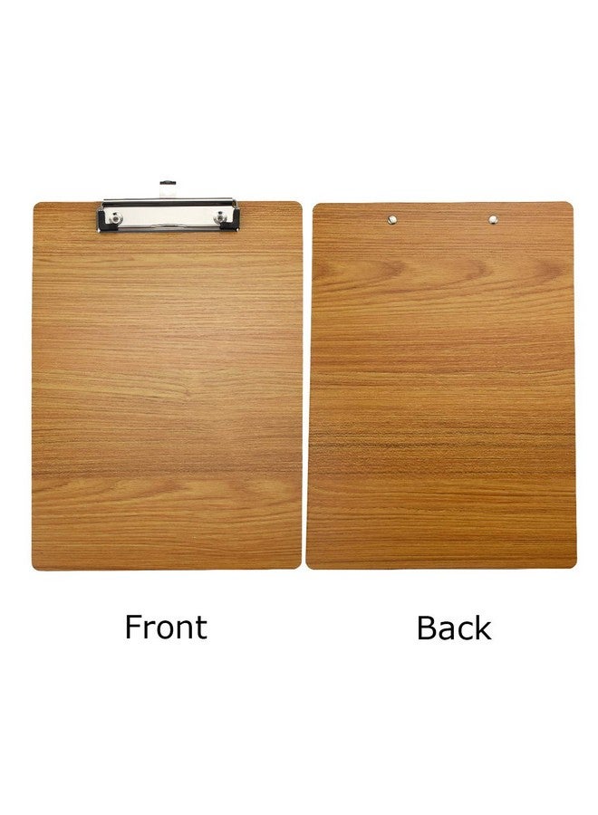 enyuwlcm Wooden Clipboard Durable Mdf Clipboard A4 Letter Size For Office Low Profile Clip 2 Packs Brown - Image 3