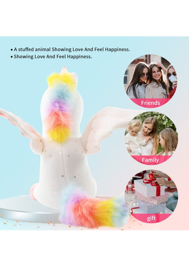 DURKU 8" Unicorn Stuffed Animal, Soft Cuddly Unicorn Plush Toys Keychain, Perfect Perfect Soft Snuggly Playtime Companions for Children ( White ) - Image 5