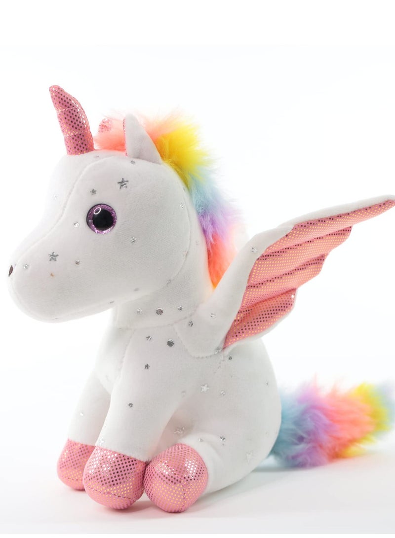 DURKU 8" Unicorn Stuffed Animal, Soft Cuddly Unicorn Plush Toys Keychain, Perfect Perfect Soft Snuggly Playtime Companions for Children ( White ) - Image 2