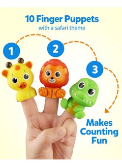 Coogam Coogam Fine Motor Skill Toys for Toddlers, 10pcs Surprise Animals Finger Puppets Treasure with Number Locks, Matching Color Sorting Pirate Hunt Game, Learning Montessori Gift for 3 4 5 Year Old  - Image 3