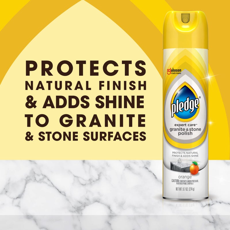 Pledge Granite and Marble Cleaner Spray, Citrus Sunshine, 1 Aerosol Spray, 9.7 oz - Image 3