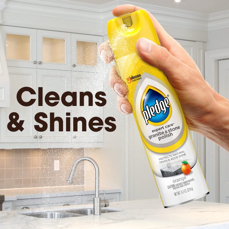 Pledge Granite and Marble Cleaner Spray, Citrus Sunshine, 1 Aerosol Spray, 9.7 oz - Image 5