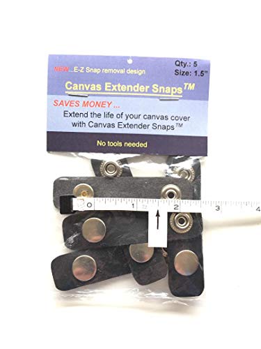 Charm Your Prince Boat Canvas Snap Extenders – Black 1.5 Inch Marine Canvas Fastener Extension Straps for Boats, Covers, Tarps, Canopies – Durable Boating Accessories – 5 Pack - Image 2