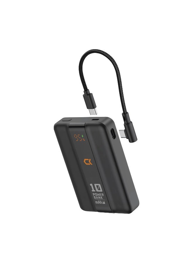 Acceon 20W PD Fast Charging Power Bank 10000mAh – Pocket-Sized Portable Charger with LED Digital Display, Dual USB-C Ports & Detachable Braided Cable (Model: ACC-PB026) - Image 1
