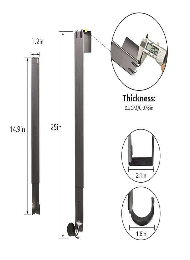 LBSUN Adjustable Wreath Hanger - Over The Door Hook, 14.9 to 25 Inches & Holder for Larger Christmas Decorations (Nickel, 20 lbs) - Image 3