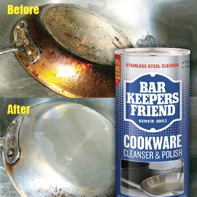 Bar Keepers Friend Cookware Cleanser & Polish (12 oz) - Cleaner, Degreaser & Stain-Remover - for Use on Stainless Steel and Copper Pots, Pans and Utensils, Glass Casserole Dishes and More (6) - Image 5