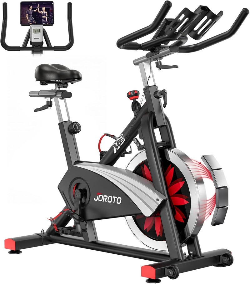 Belt Drive Indoor Cycling Bike Magnetic Resistance Adjustable Seat Display 350lbs Capacity Stationary Exercise Bike for Home Gym X2 - Image 1