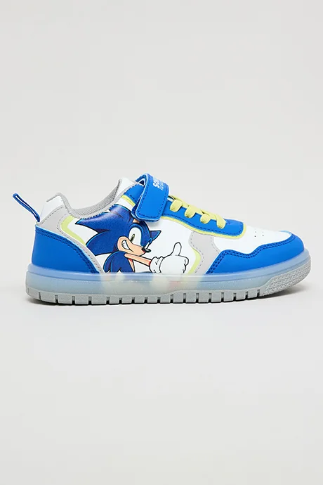 R&B Sonic Print Velcro Sneakers