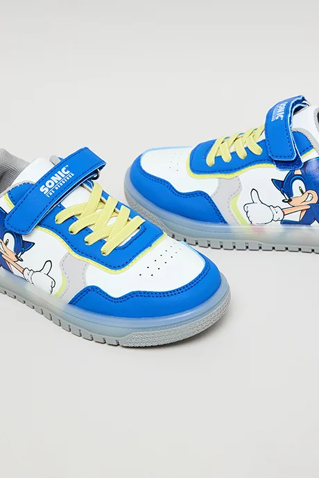 R&B Sonic Print Velcro Sneakers