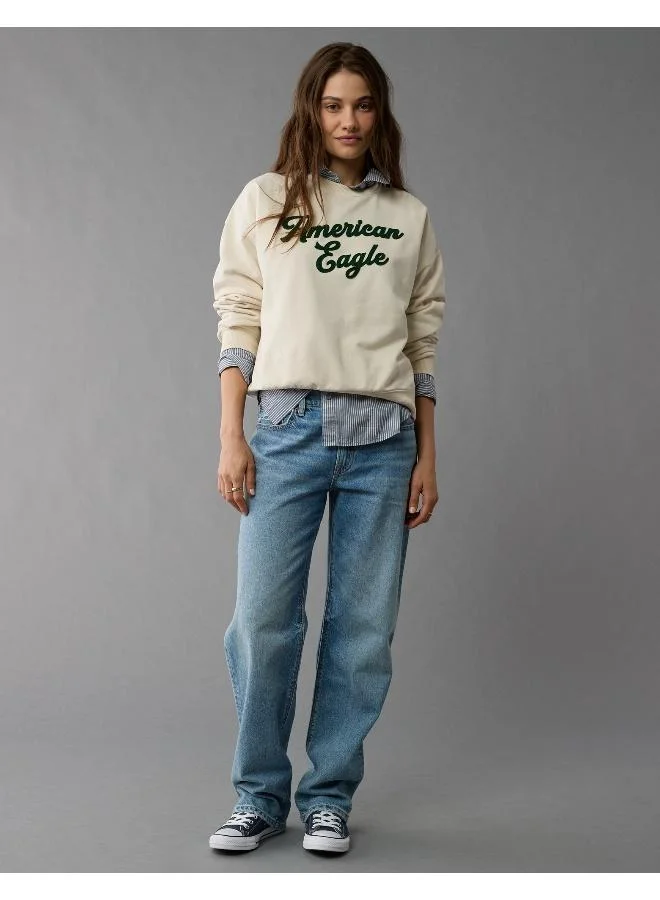 American Eagle AE Logo Graphic Relaxed Crew Neck Sweatshirt