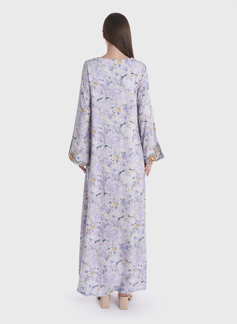 KASHKHA Viscose Floral Printed Jalabiya - Image 2