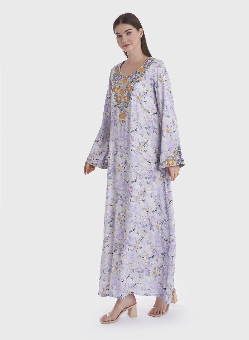 KASHKHA Viscose Floral Printed Jalabiya - Image 5