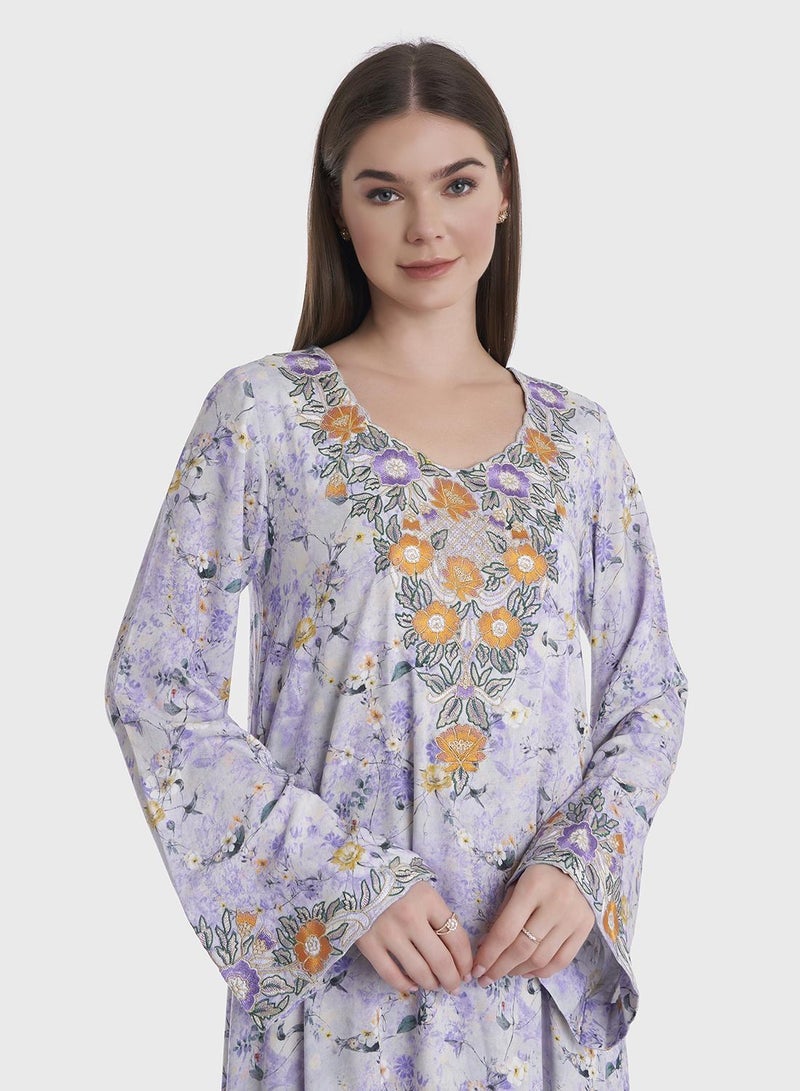 KASHKHA Viscose Floral Printed Jalabiya - Image 3