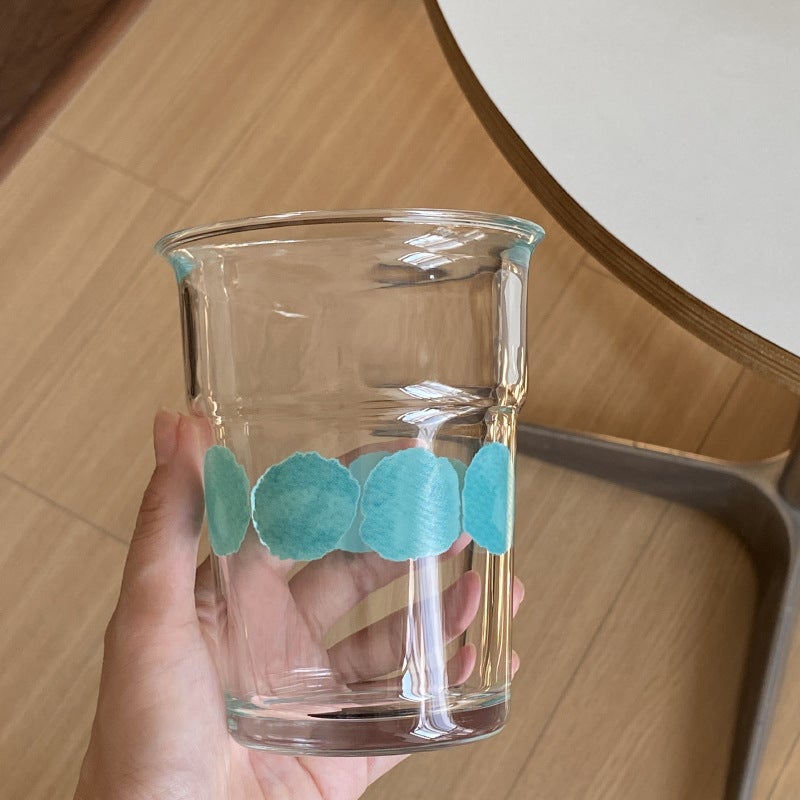 Vintage Blue-Green Polka Dot Glass Cup - Image 5
