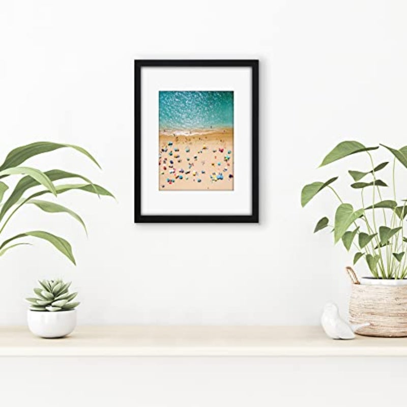 إطار صورة مقاس 9 × 12 مع زجاج مقاوم للكسر - يُستخدم كإطار مقاس 6 × 8 مع حصيرة أو إطار مقاس 9 × 12 بدون حصيرة - مجموعة مبسطة - إطار صور رفيع لعرض الحائط والطاولة - أسود - Image 5