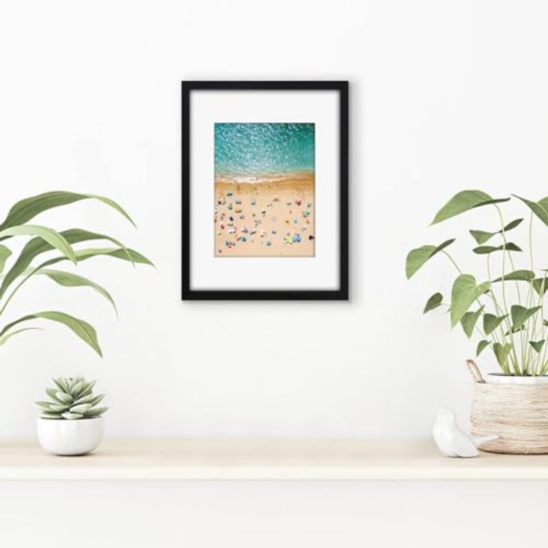 إطار صورة مقاس 9 × 12 مع زجاج مقاوم للكسر - يُستخدم كإطار مقاس 6 × 8 مع حصيرة أو إطار مقاس 9 × 12 بدون حصيرة - مجموعة مبسطة - إطار صور رفيع لعرض الحائط والطاولة - أسود - Image 2