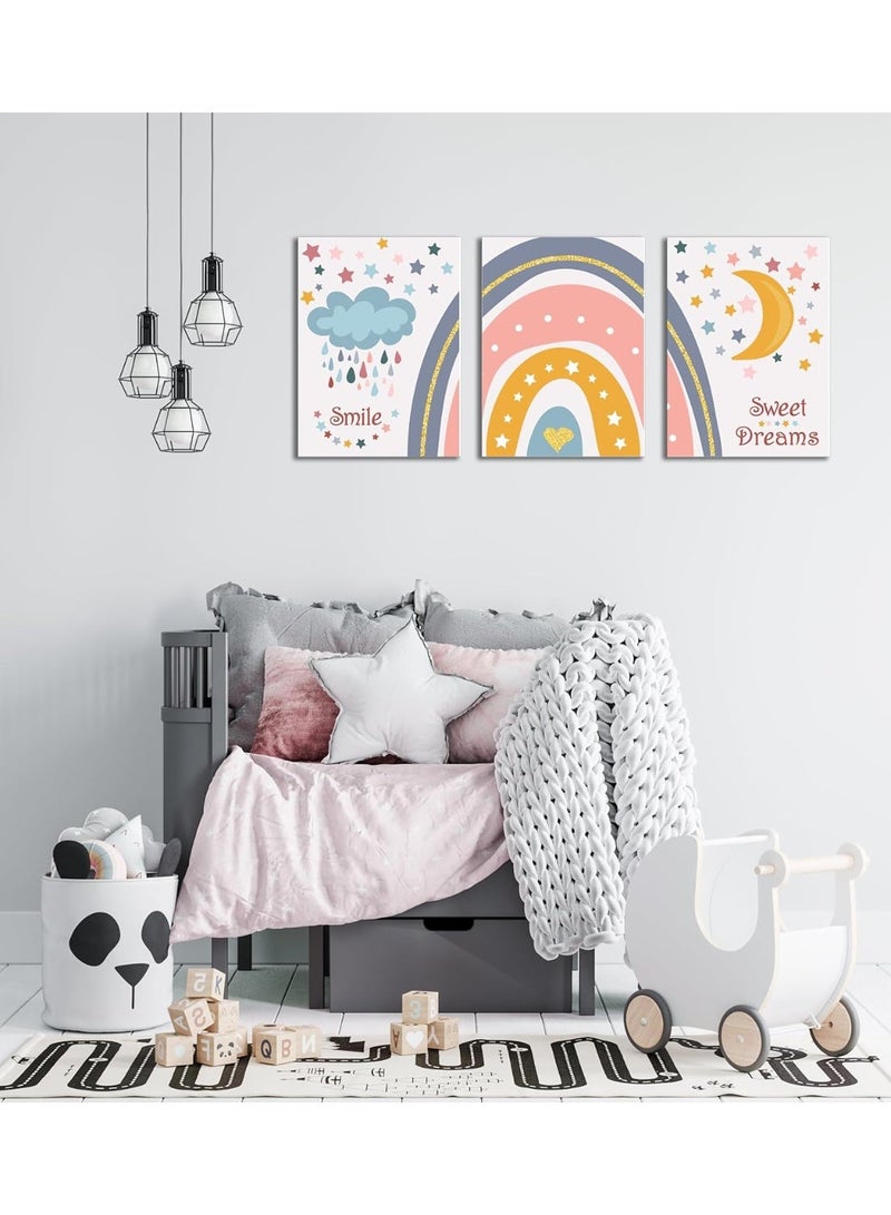 موان تابلوه حائط اطفال 3 قطع 30×40 سم لكل قطعة - سمك 30 مم - طباعة ديجيتال بطبقة UV - لاصق ذاتي سهل التركيب- خامات امنه - Image 2