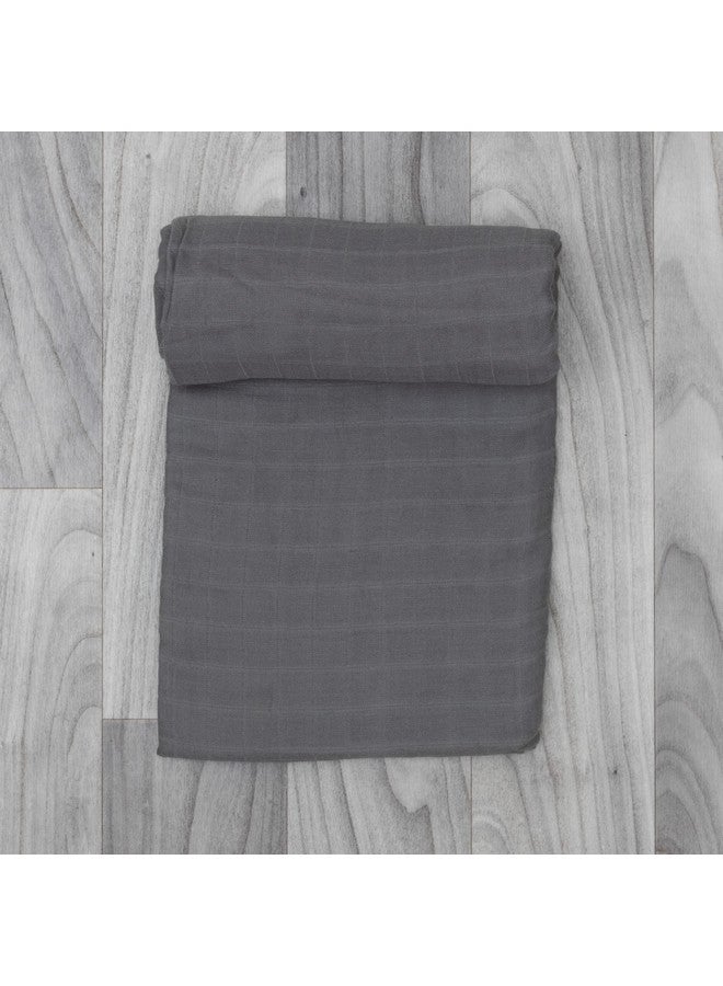 Pondering Pine Organic Baby Muslin Swaddle Blankets - Solid Grey And Blue Swaddle Blanket 2 Pack - Soft Organic Cotton And Natural Bamboo Muslin, Xlarge And Breathable, 47" X 47" - Image 3