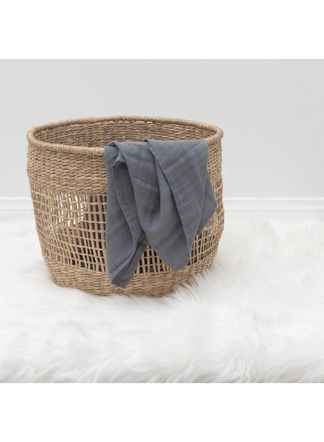 Pondering Pine Organic Baby Muslin Swaddle Blankets - Solid Grey And Blue Swaddle Blanket 2 Pack - Soft Organic Cotton And Natural Bamboo Muslin, Xlarge And Breathable, 47" X 47" - Image 4