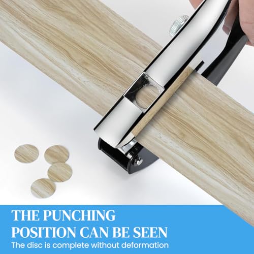 Serplex® Manual Hole Punch Kit Heavy Duty Spring Loaded Hole Punch, 10mm Hole Size, Maximum Thickness 1.2mm Punching Tool for Wooden Edge Bands, Plastic Sheets, Paper, with Drill & Drill Stop Collar - Image 4