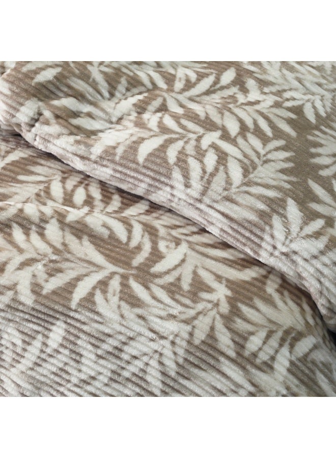 Morano Fluffy Blanket Printed Model 220X240Cm Ultra Soft Polyester Lightweight Cozy Warm Throw Textured Stripe Design Sofa Bed Cover Comfortable Fleece Winter Blanket, for Home and Bedding - Image 2