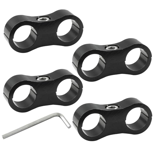 Moicstiy 4 Pcs 6AN Hose Separator Clamp, AN6 Fuel line Mounting Clamps, Black Aluminum Hose Fitting Adapter - Image 5