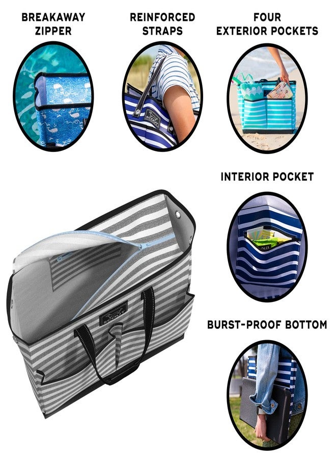 سكاوت حقيبة سكوت بي جيه - حقيبة حمل كبيرة متعددة الاستخدامات للنساء والممرضات والمعلمات والأمهات، مزودة بسحاب و4 جيوب خارجية للتنظيم. من أوكسفورد نيوز، كبيرة - Image 4