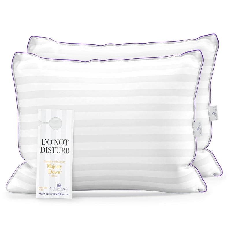 Queen Anne Hotel Collection Pillows Luxury Down Alternative Bed Pillows 2Pack Standard Soft Ultimate Comfort Hypoallergenic Made in USA