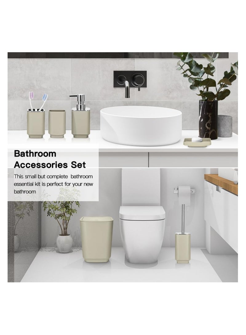 6 Piece Bathroom Accessories set Beige  - Image 2