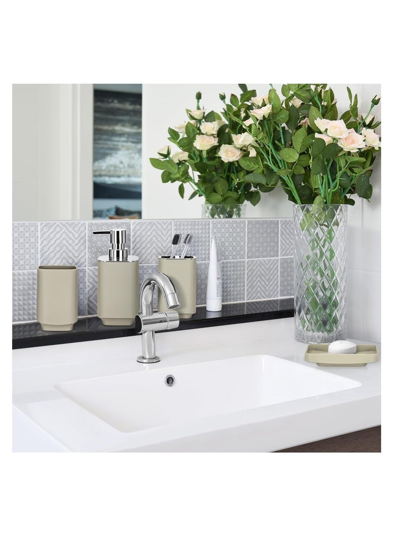 6 Piece Bathroom Accessories set Beige  - Image 3