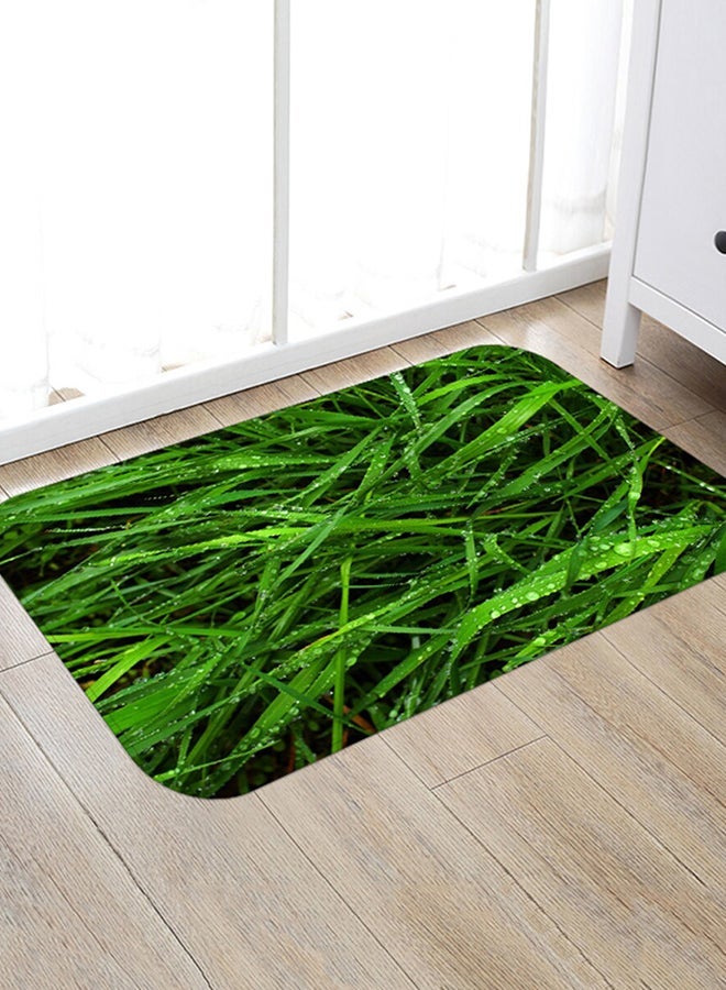 NIBEMINENT Grass Printed Anti-Skid Doormat Green/Black 50 x 80cm