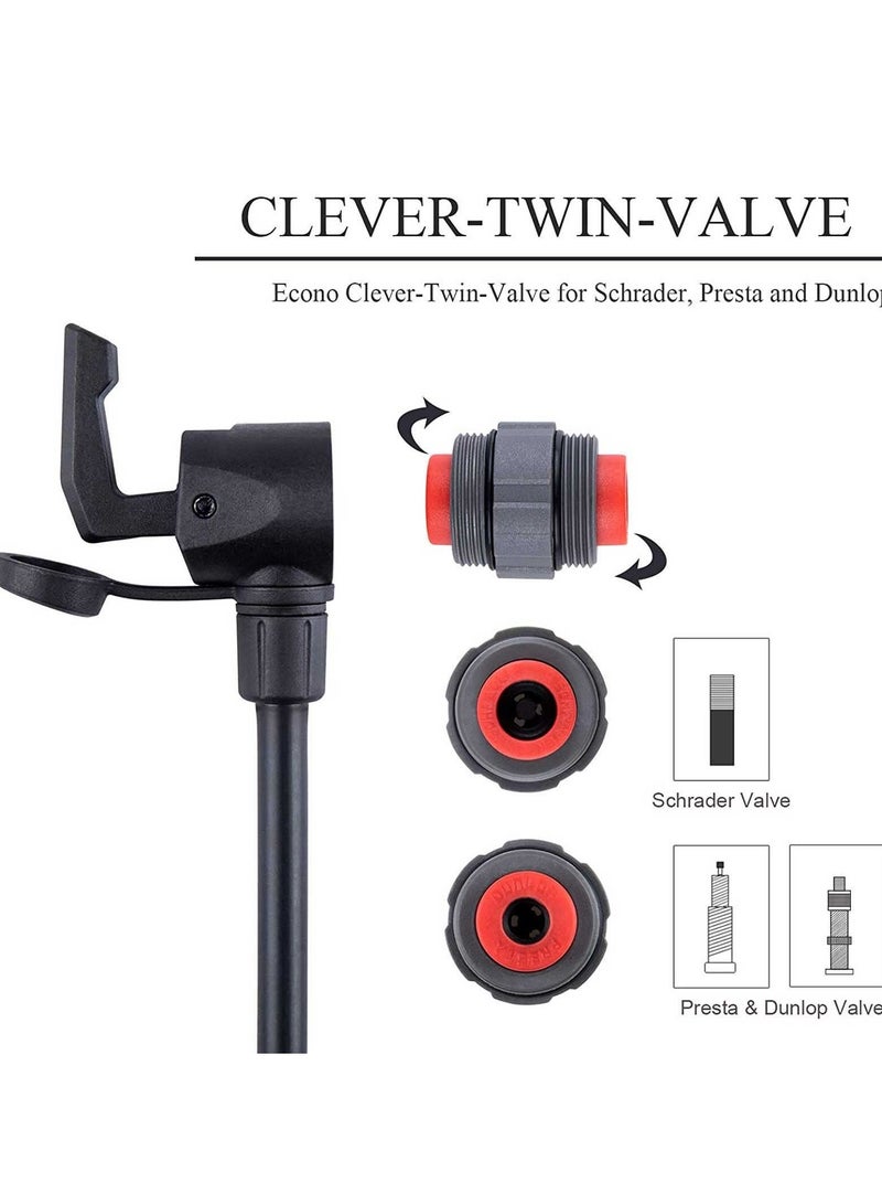 KASTWAVE Mini Bike Pump with Gauge Portable Bicycle Tire Pump 120 PSI Bike Air Pump fits Presta & Schrader & Dunlop Valve Road MTB Bike Pump Comes with Mounting Bracket Black Grey - Image 5